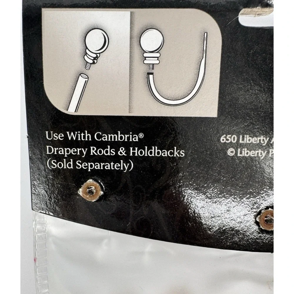 Gold Curtain Rod Finials Set 2 Decorative End Caps Cambria Florentine